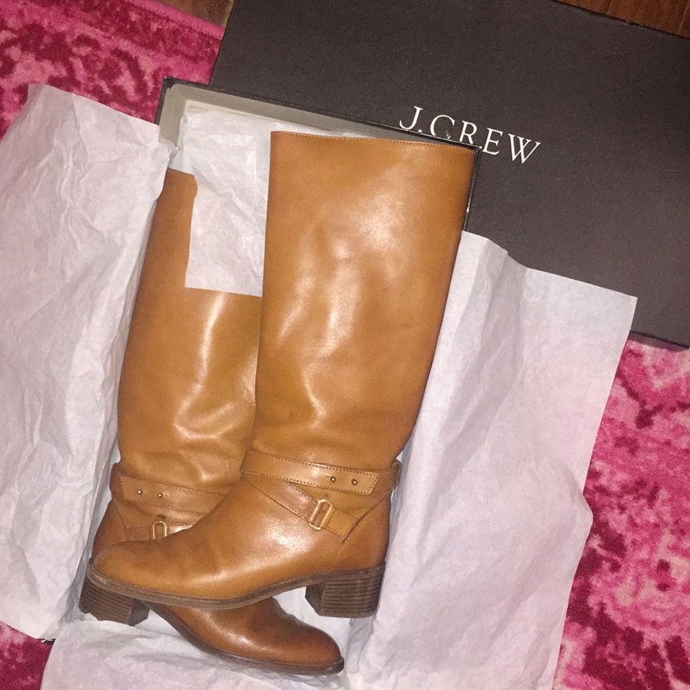 J. Crew brown boots size 9 extended calf